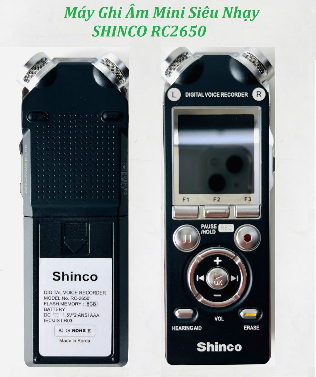 Máy ghi âm siêu nhạy , âm thanh siêu nét SHINCO RC2650 hàng xịn KOREA