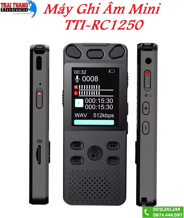 Máy ghi âm pin lâu 5 ngày TTI KOREA RC1250