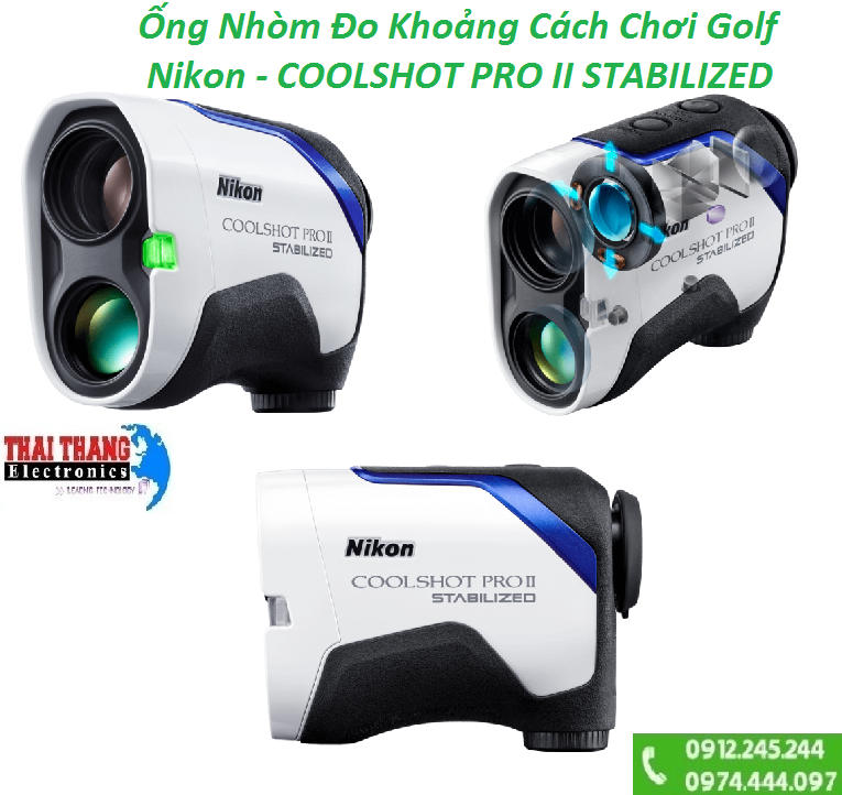 Ống nhòm đo khoảng cách chơi Golf Nikon Coolshot Pro II Stabilized