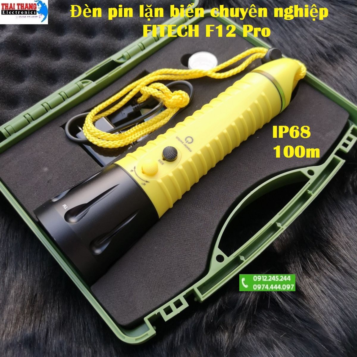 ĐÈN PIN LẶN BIỂN CHUYÊN NGHIỆP FITECH F12 SIÊU SÁNG ,PIN SIÊU LÂU