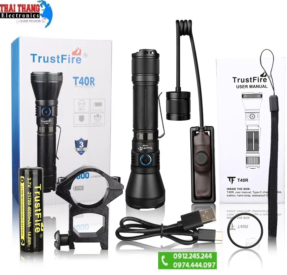 Đèn pin Tactical TrustFire T40R