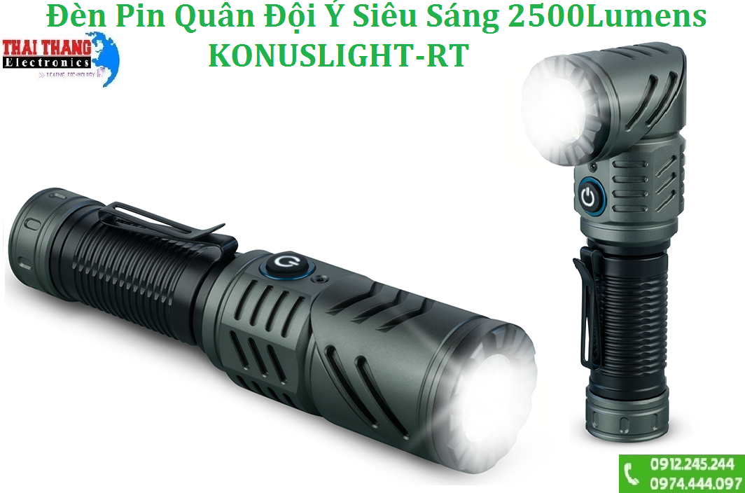 Đèn Pin Quân Đội Nhập Khẩu Ý 2500 lumens KONUSLIGHT-RT