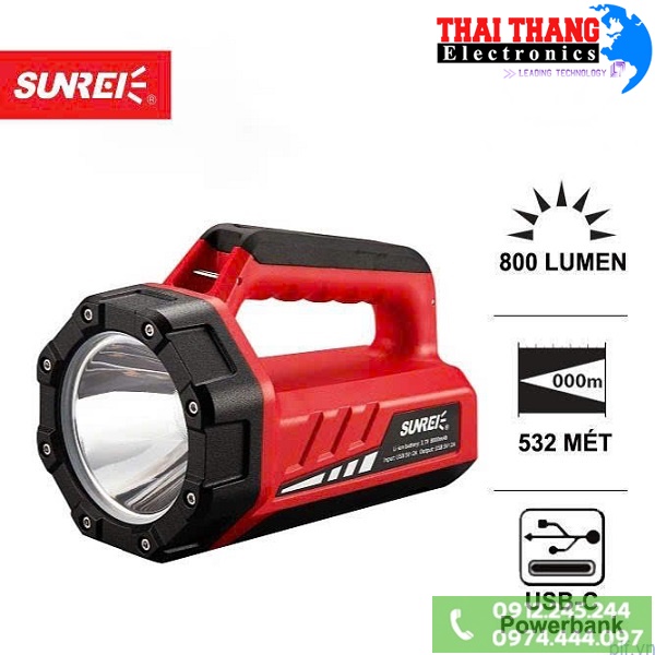 ĐÈN PIN SẠC XÁCH TAY SUNREI TZ800 TUẦN TRA, CỨU NẠN , DÃ NGOẠI