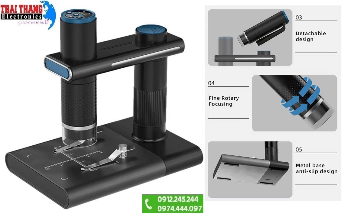 Kính hiển vi cầm tay không dây Terino WF1000-STA (WiFi 50x - 1000x) – Hàng chính hãng