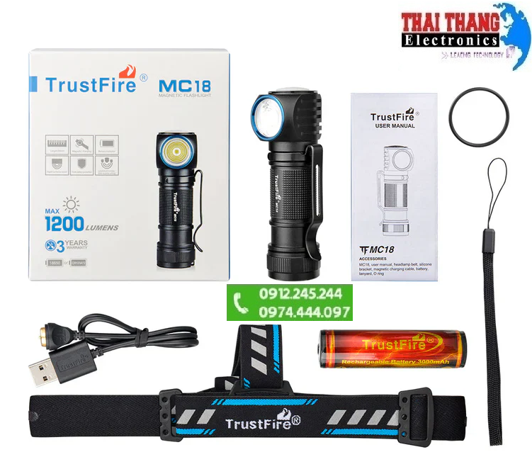 Đèn Pin đeo đầu siêu sáng TrustFire MC18