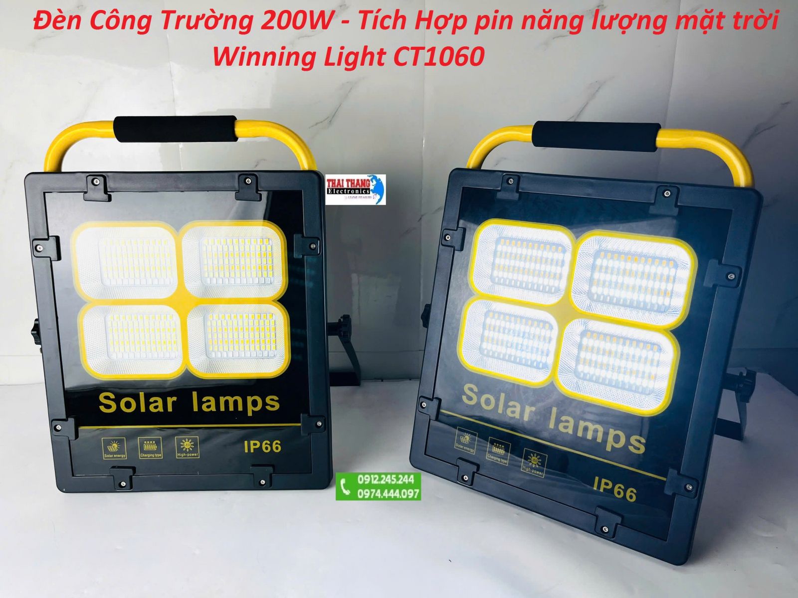 ĐÈN PHA CÔNG TRƯỜNG, ĐÈN KHẨN CẤP WINNING LIGHT CT1060 200W  – PIN NĂNG LƯỢNG MẶT TRỜI