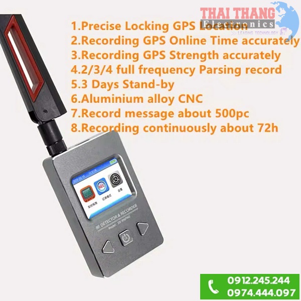 Máy dò sóng phát hiện nghe lén, camera quay lén, điện thoại và định vị GPS TTI KOREA PH 4600