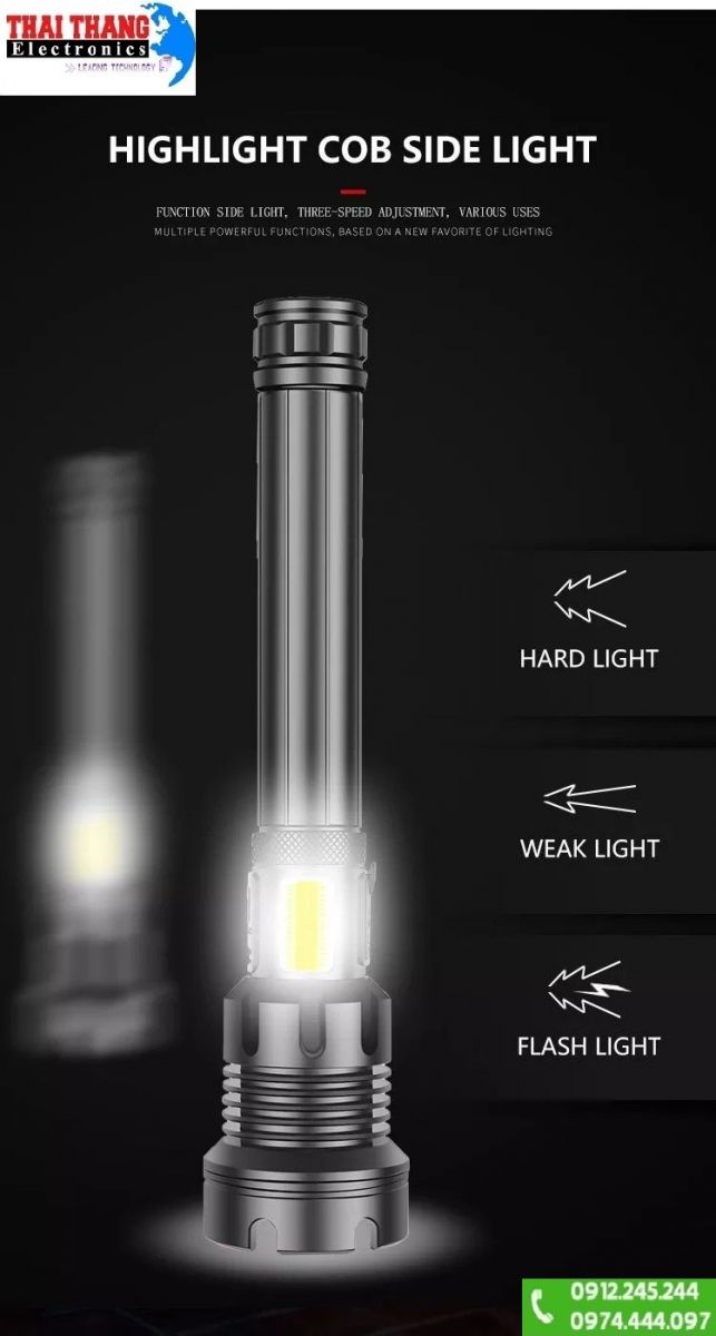 ĐÈN PIN SẠC SIÊU SÁNG TERINO T74 CHÍNH HÃNG