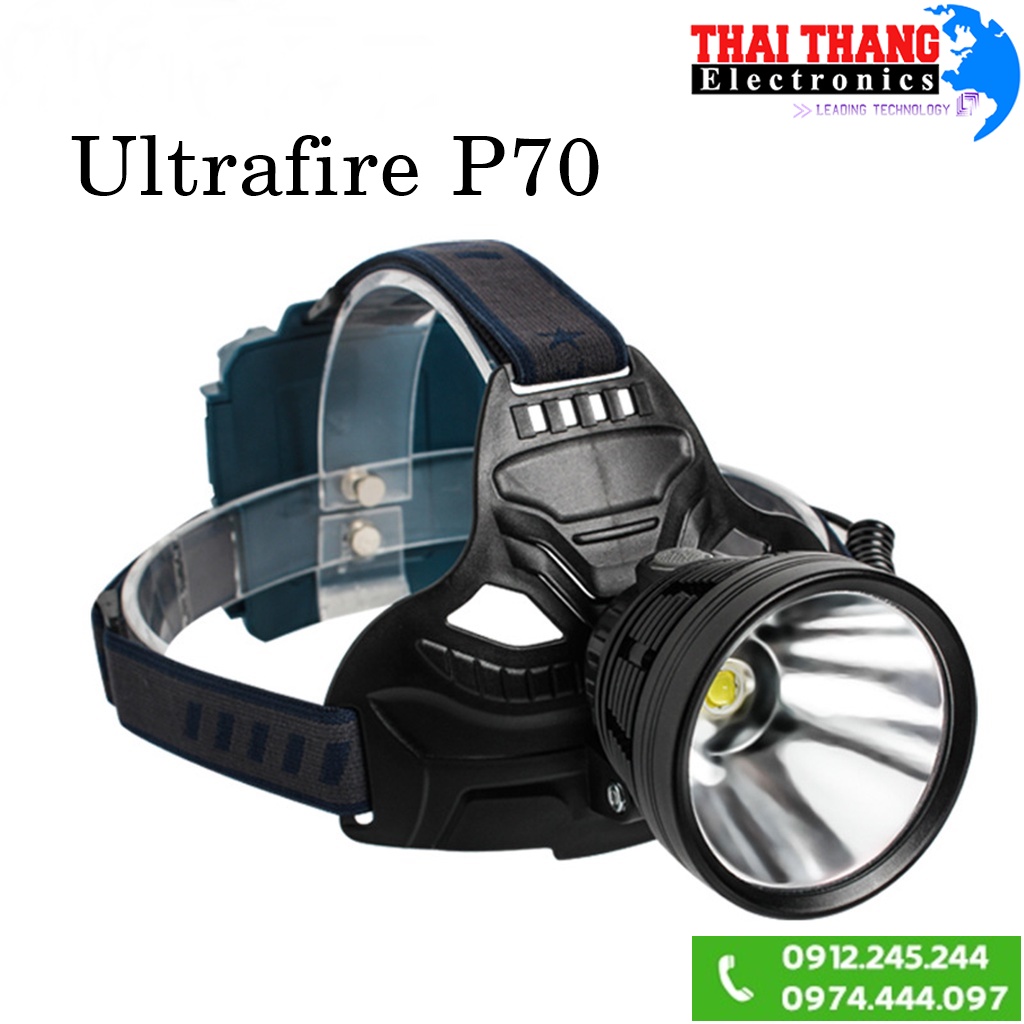 Đèn pin đeo đầu soi siêu xa 3 pin siêu khoẻ ultrafire P70