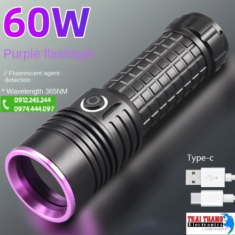 đèn pin UV cực tím  365nm TERINO D3000 độ sáng mạnh, công suất lớn