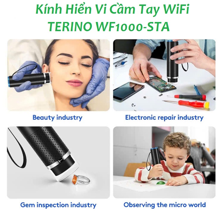 Kính hiển vi cầm tay không dây Terino WF1000-STA (WiFi 50x - 1000x) – Hàng chính hãng