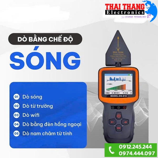 thiết bị dò sóng camera siêu nhỏ, nghe trộm , điện thoại ,  định vị GPS , ghi âm siêu hiện đại, siêu chính xác và siêu nhạy TTI KOREA PH1390