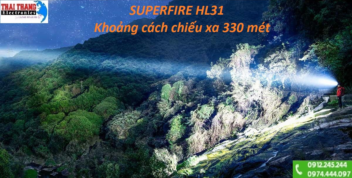 Đèn pin đeo đầu zoom xa Superfire HL31