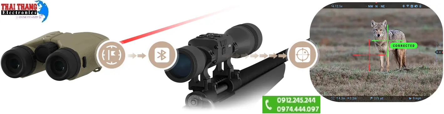 Ống nhòm đo khoảng cách ATN 10x42 3000m