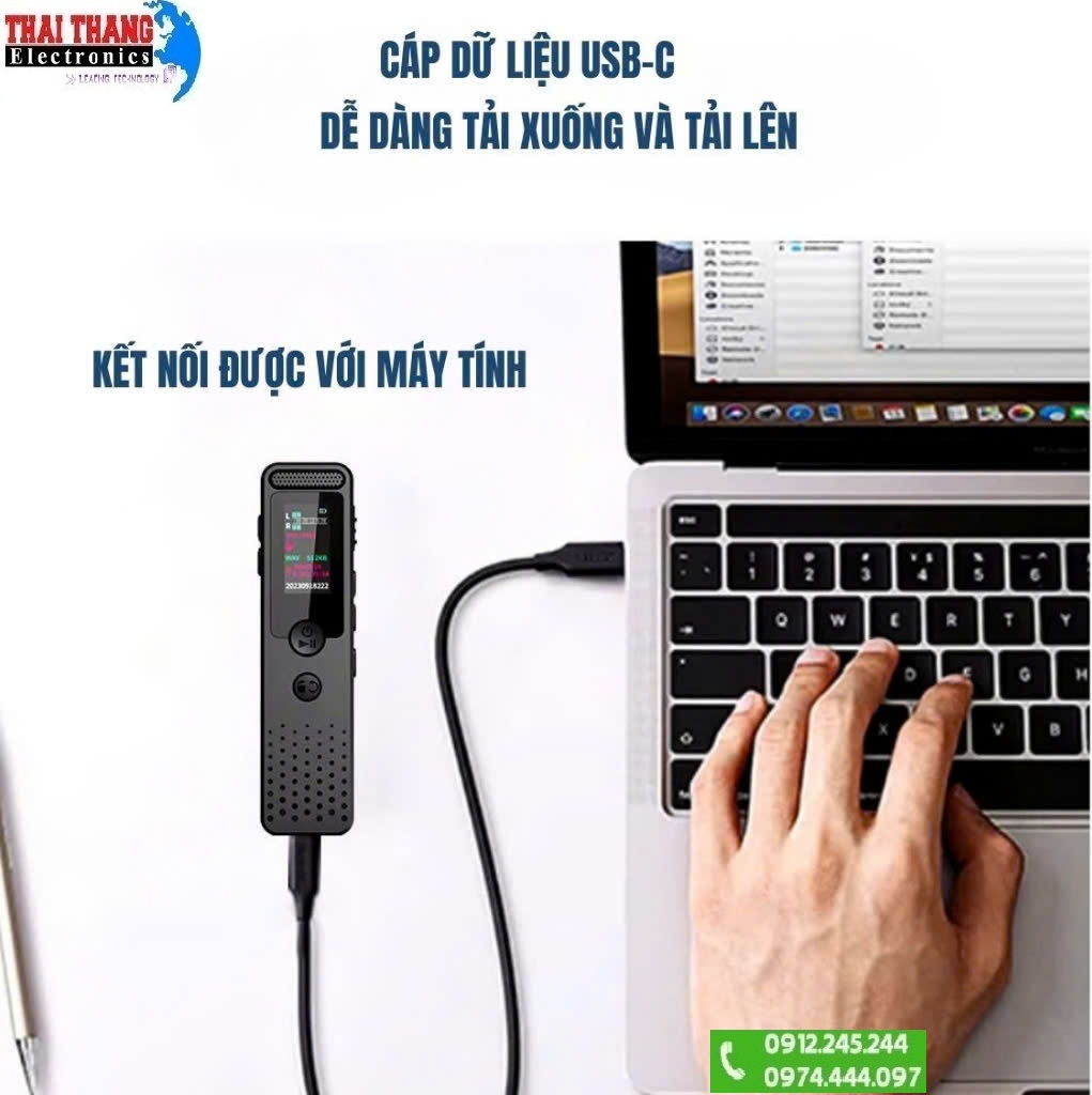 Máy Ghi Âm Mini TTI KOREA RC1150 – Thiết Kế Nhỏ Gọn, Âm Thanh Siêu Nét, Micro Siêu Nhạy