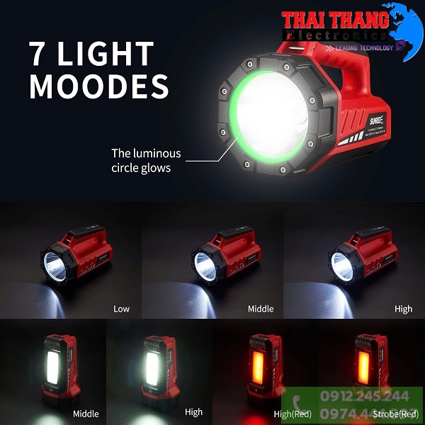 ĐÈN PIN SẠC XÁCH TAY SUNREI TZ800 TUẦN TRA, CỨU NẠN , DÃ NGOẠI