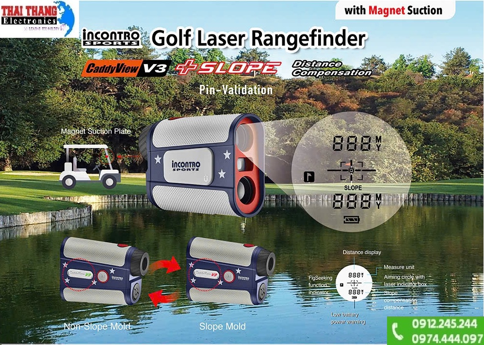 Ống nhòm chơi GOLF CaddyView V3 incontr