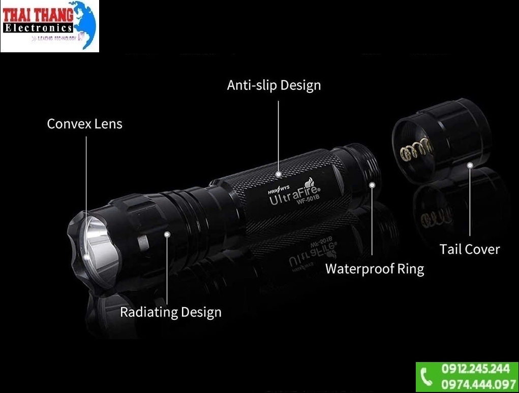 ĐÈN PIN ULTRAFIRE WF-501b đa năng