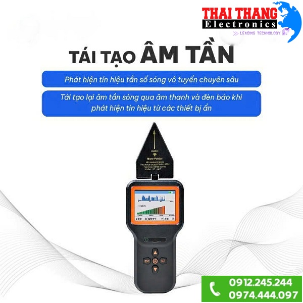 thiết bị dò sóng camera siêu nhỏ, nghe trộm , điện thoại ,  định vị GPS , ghi âm siêu hiện đại, siêu chính xác và siêu nhạy TTI KOREA PH1390
