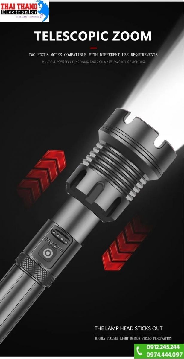 ĐÈN PIN SẠC SIÊU SÁNG TERINO T74 CHÍNH HÃNG