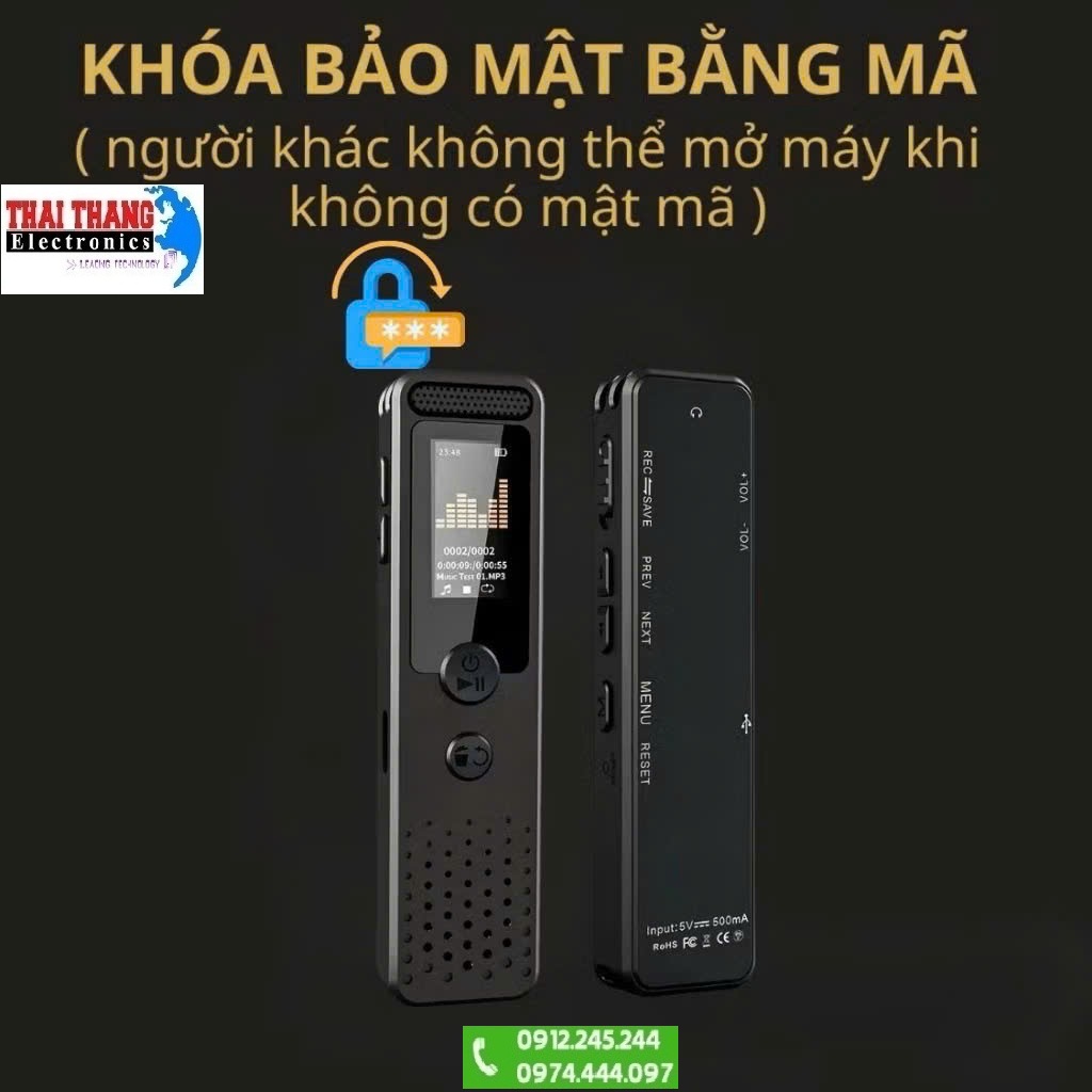 Máy Ghi Âm Mini TTI KOREA RC1150 – Thiết Kế Nhỏ Gọn, Âm Thanh Siêu Nét, Micro Siêu Nhạy