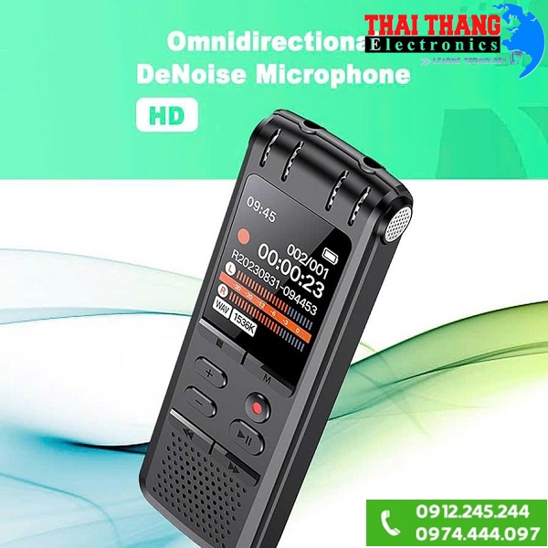 Máy ghi âm kết nối blutooth TTI KOREA RC2500BT – Siêu nhạy, Dung lượng 32GB,Ghi âm 2.350 giờ