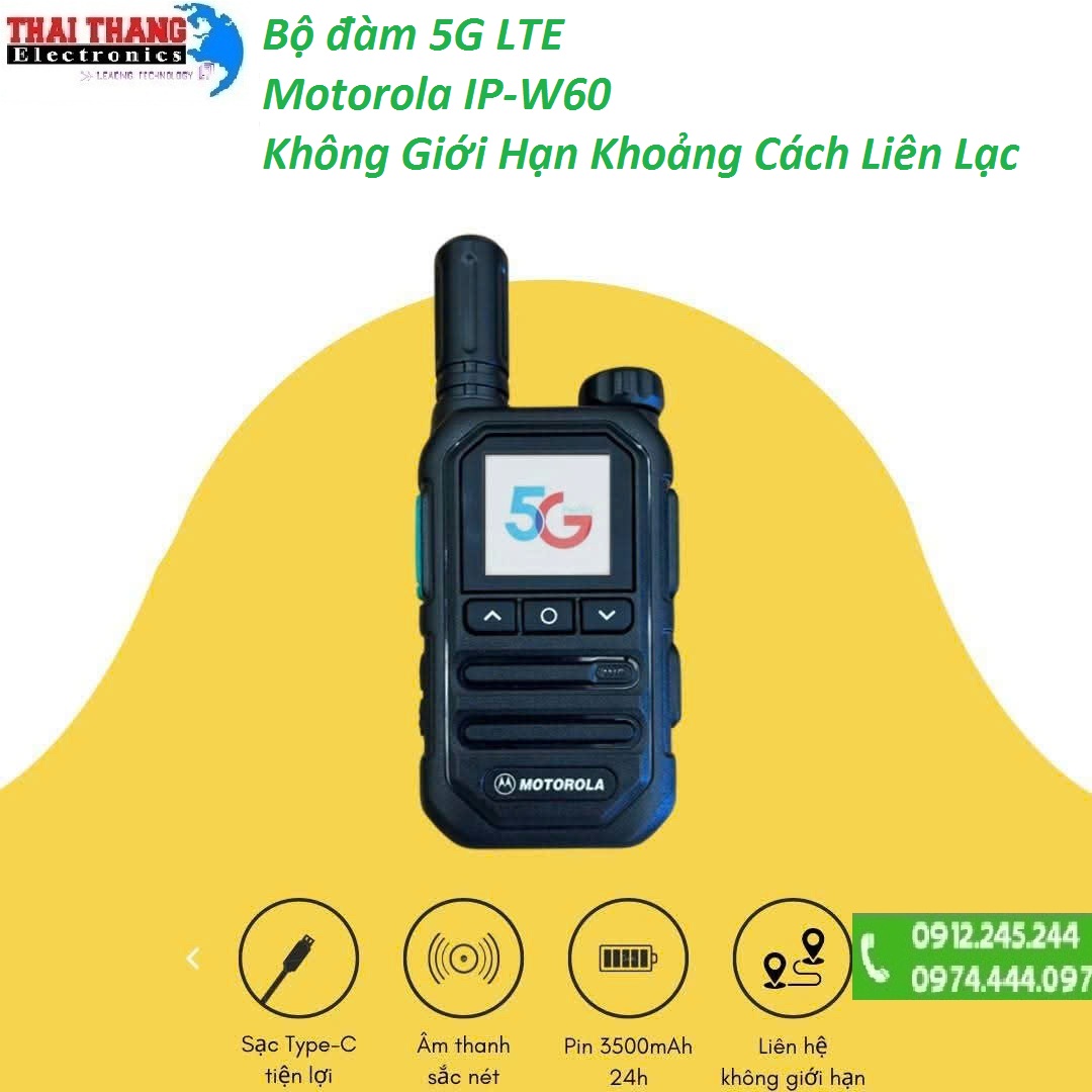 Bộ đàm 5G LTE không giới hạn khoảng cách liên lạc IP-W60
