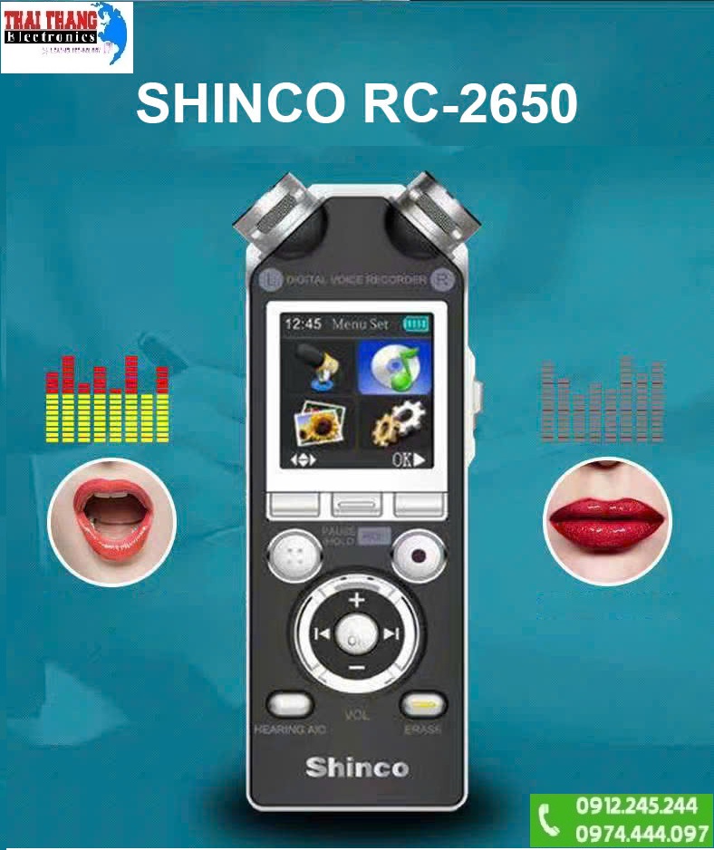 Máy ghi âm siêu nhạy , âm thanh siêu nét SHINCO RC2650 hàng xịn KOREA