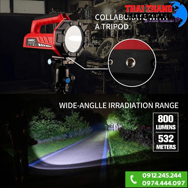ĐÈN PIN SẠC XÁCH TAY SUNREI TZ800 TUẦN TRA, CỨU NẠN , DÃ NGOẠI