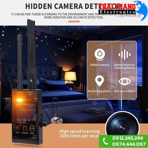 THIẾT BỊ PHÁT HIỆN NGHE TRỘM, CAMERA QUAY LÉN, ĐIỆN THOẠI, ĐỊNH VỊ GPS CHẤT LƯỢNG CAO TTI KOREA PH4900