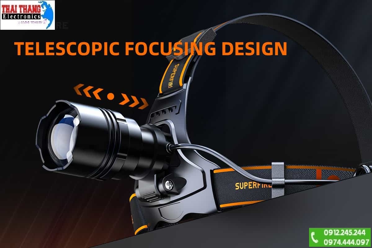 Đèn pin đeo đầu zoom xa Superfire HL31