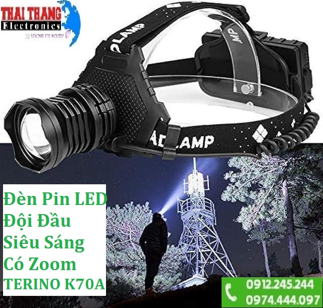 Đèn pin đội đầu siêu sáng TERINO K70A