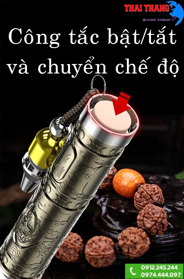 Đèn pin soi đá, soi kiểm tra xe ô tô 3 led in 1 ( trắng, vàng, uv) SuperFire S19-X