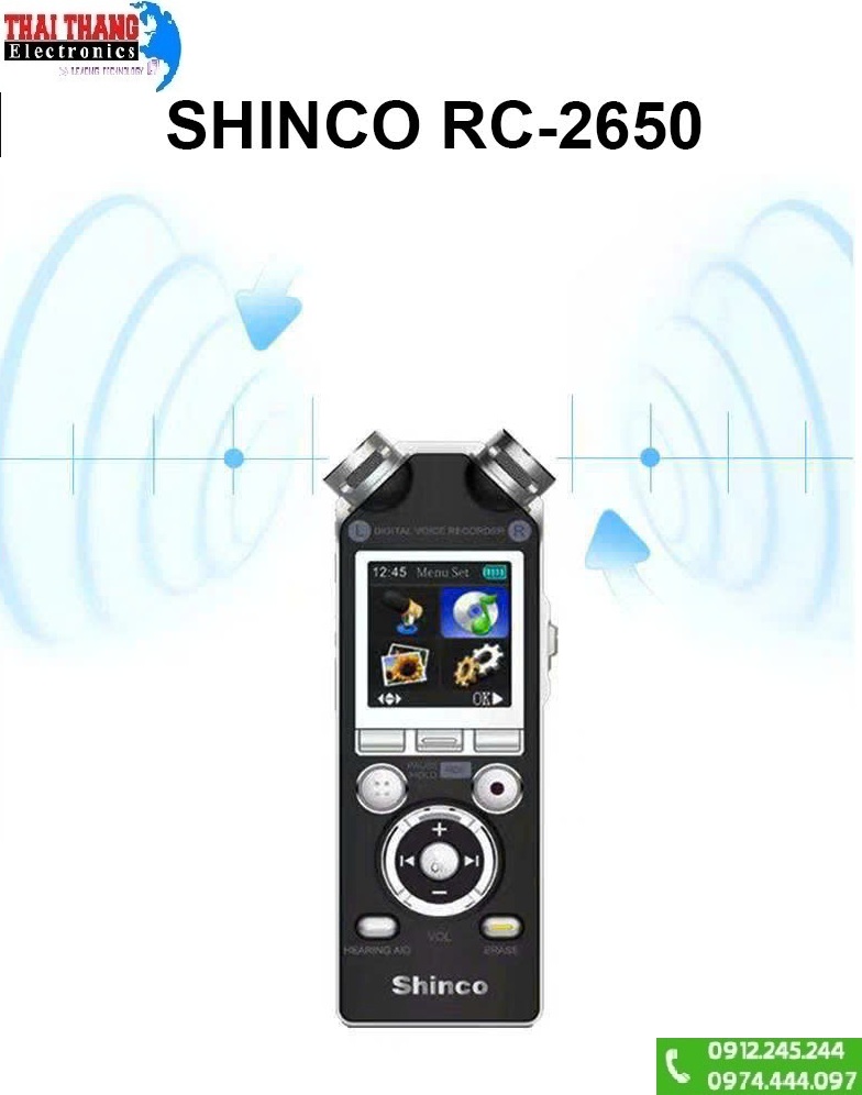 Máy ghi âm siêu nhạy , âm thanh siêu nét SHINCO RC2650 hàng xịn KOREA
