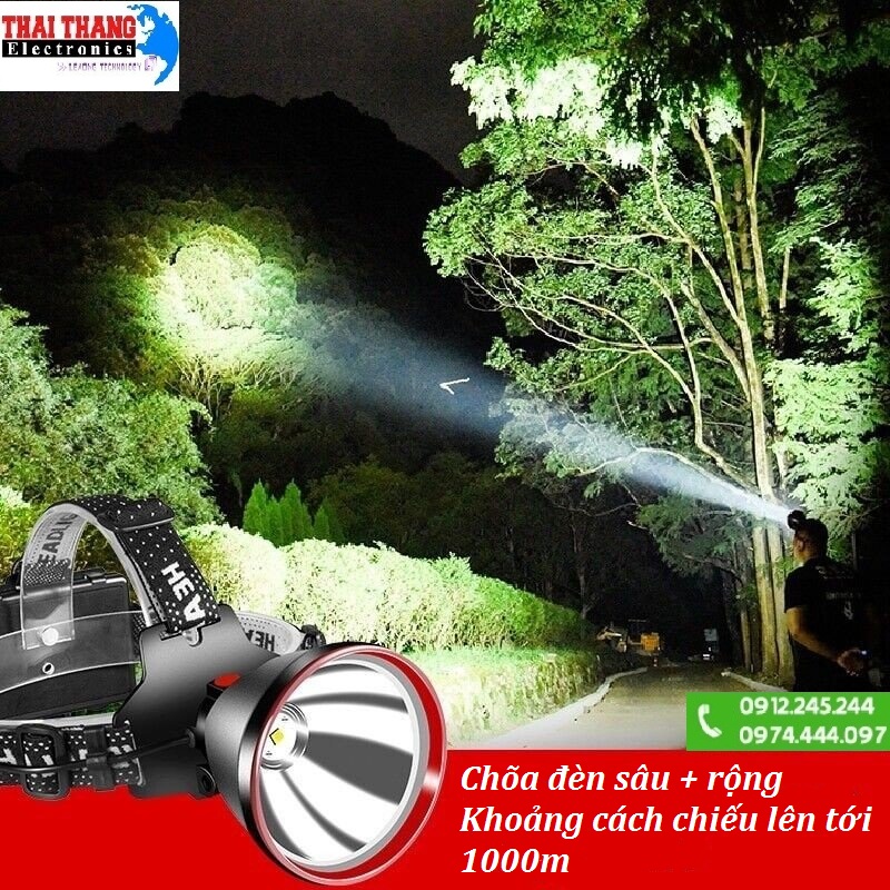 ĐÈN PIN ĐỘI ĐẦU LED 100W SIÊU SÁNG WINNING LIGHT L6 USA