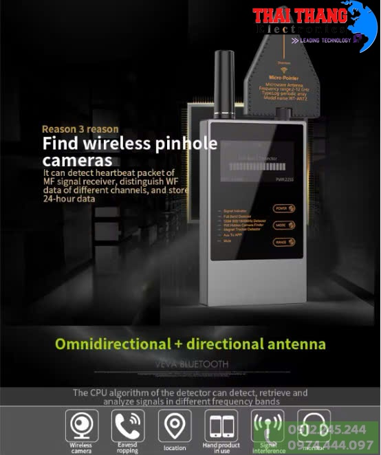 Thiết Bị Dò Tìm, Phát Hiện Nghe Lén, Camera Quay Lén, Định Vị GPS, Điện Thoại Cao Cấp TTI KOREA PH6800