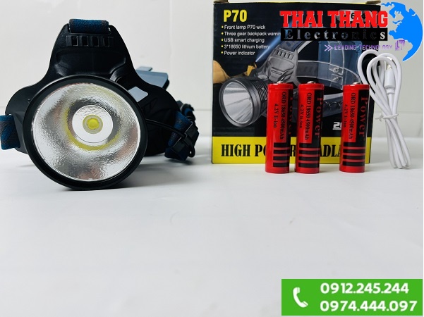 Đèn pin đeo đầu soi siêu xa 3 pin siêu khoẻ ultrafire P70