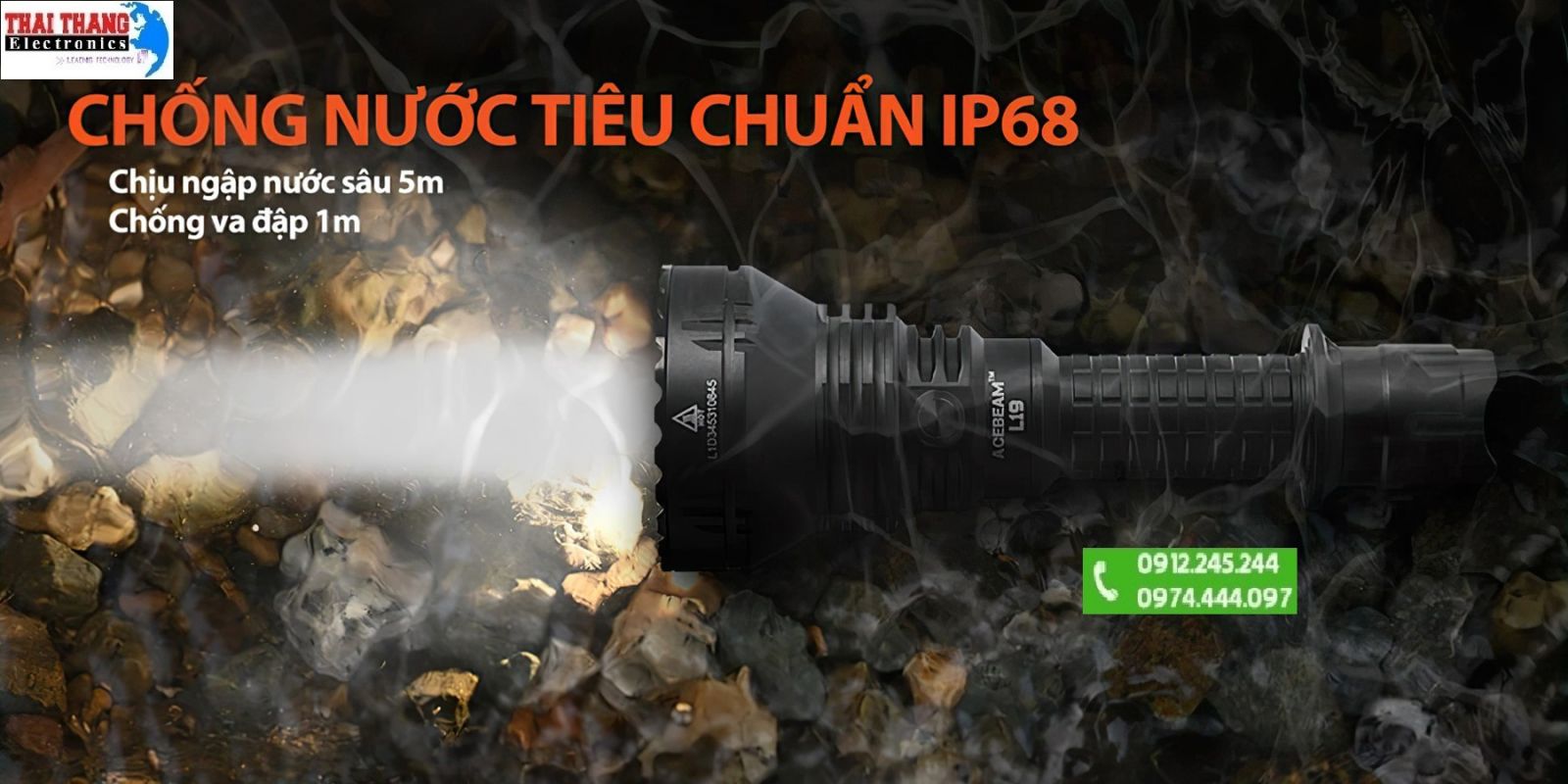 Đèn pin siêu sáng, soi xa Acebeam L19 2.0