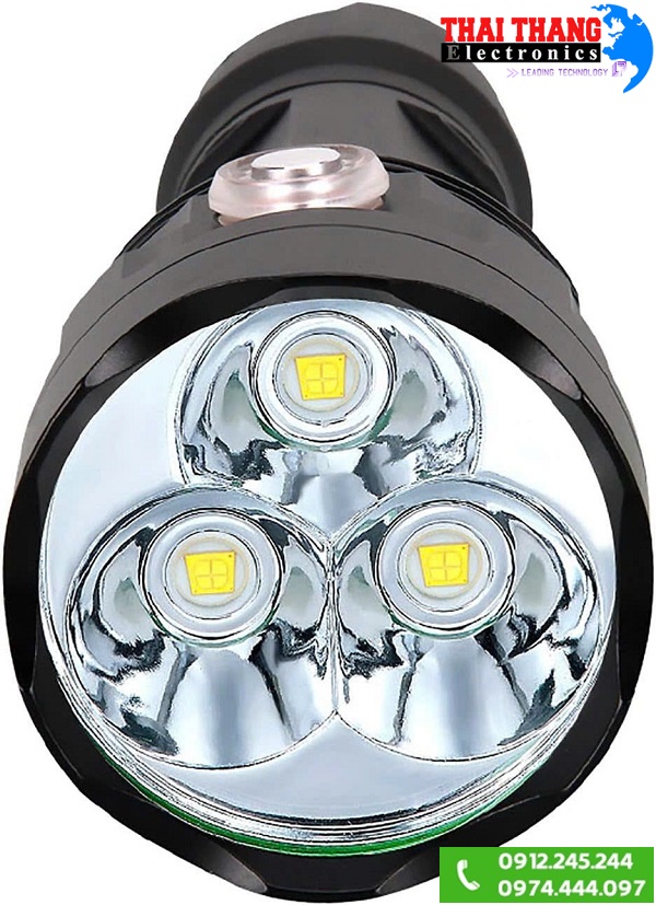 ĐÈN PIN SẠC ĐIỆN TERINO T3U 3 bóng siêu sáng xa 300m chính hãng