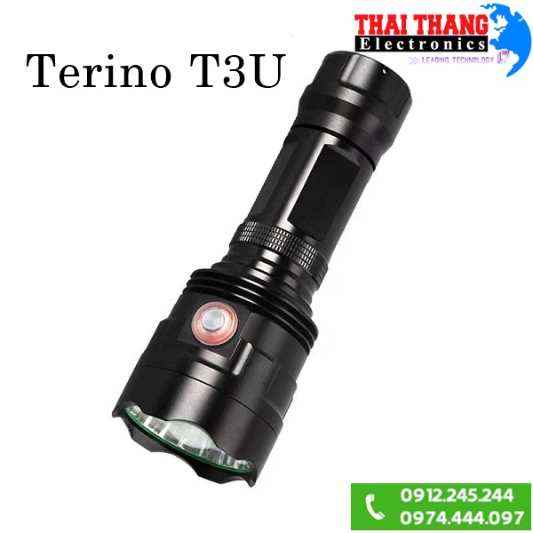 ĐÈN PIN SẠC ĐIỆN TERINO T3U 3 bóng siêu sáng xa 300m chính hãng