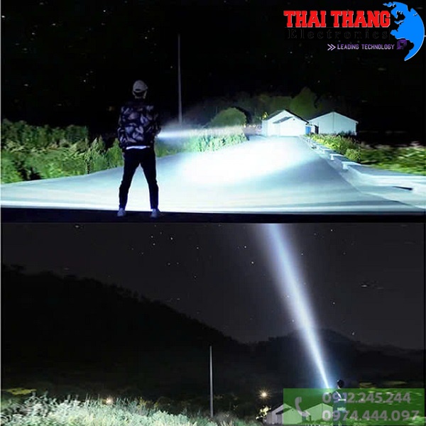 ĐÈN PIN SẠC ĐIỆN TERINO T3U 3 bóng siêu sáng xa 300m chính hãng