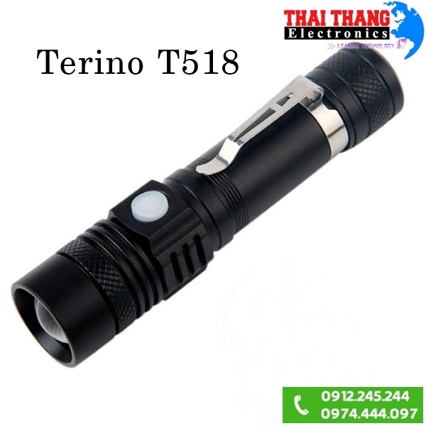 ĐÈN PIN SẠC MINI CẦM TAY CÓ ZOOM TERINO T518 CHÍNH HÃNG