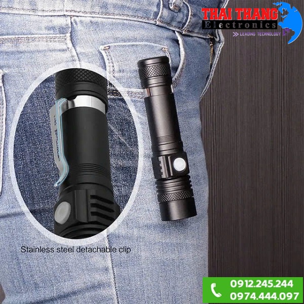 ĐÈN PIN SẠC MINI CẦM TAY CÓ ZOOM TERINO T518 CHÍNH HÃNG
