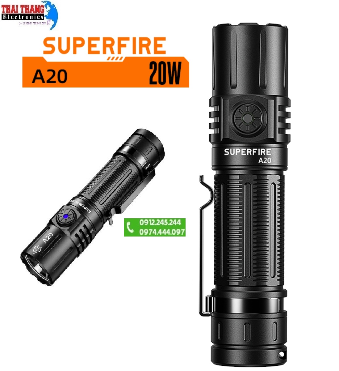 Đèn pin siêu sáng SuperFire A20