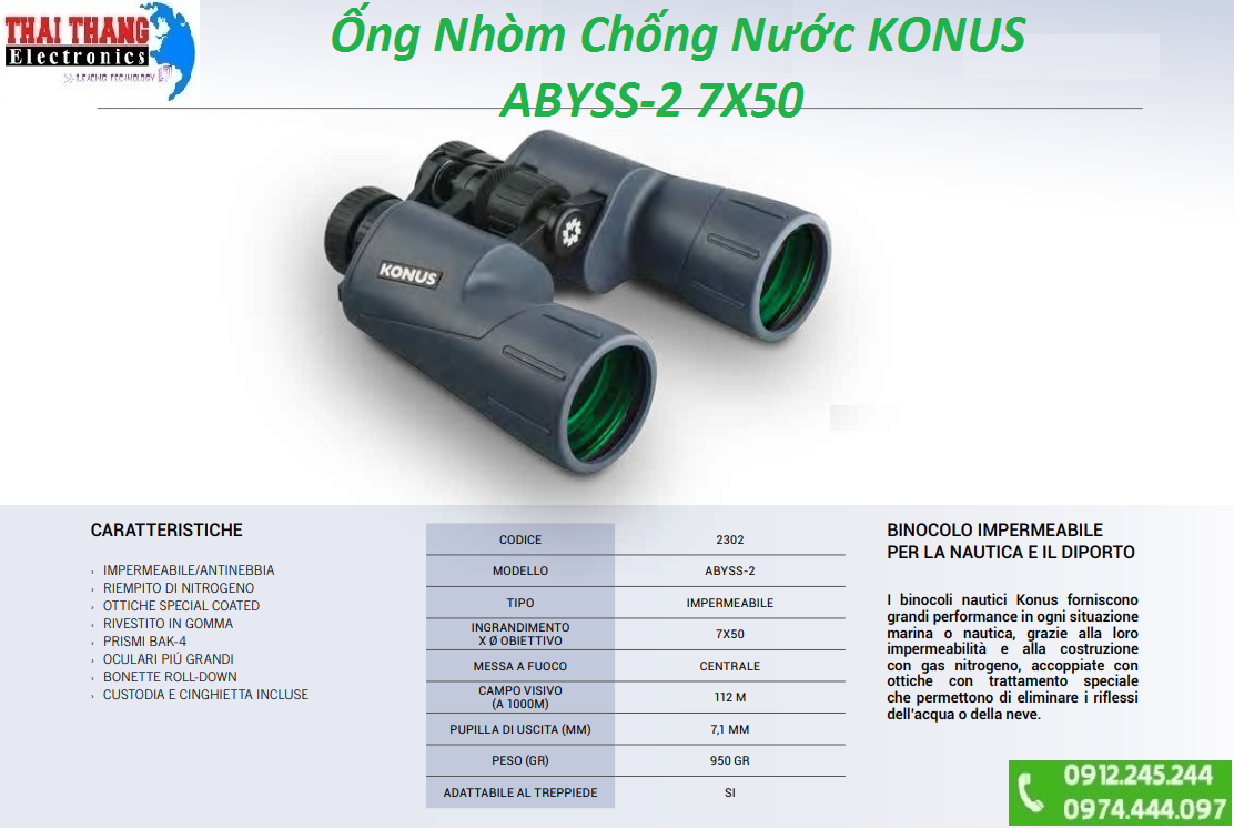 Ống nhòm konus Abyss-2 7x50 #2302