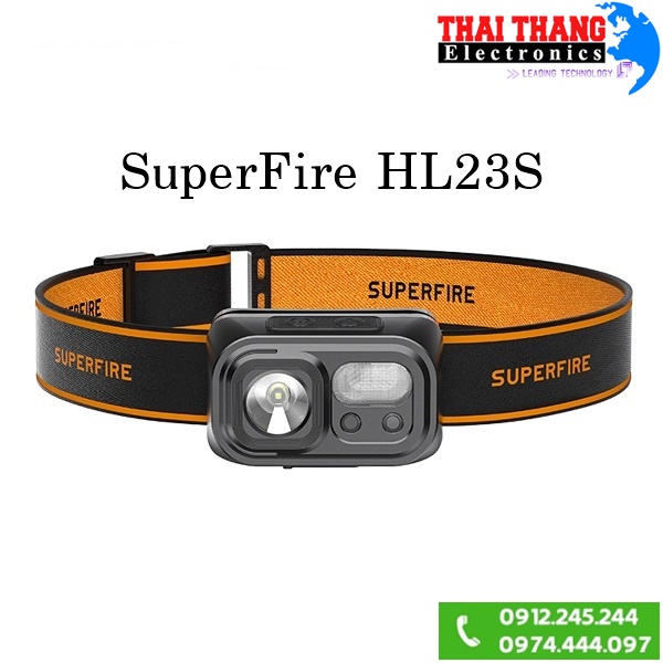 Đèn pin đeo đầu cảm ứng, 9 chế độ Superfire HL23-S