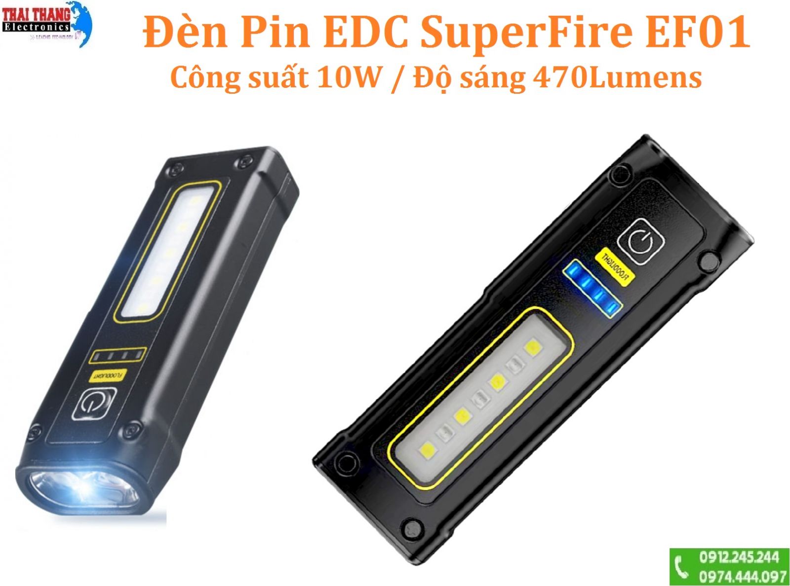 Đèn Pin EDC SuperFire EF01 10W 470 Lumens