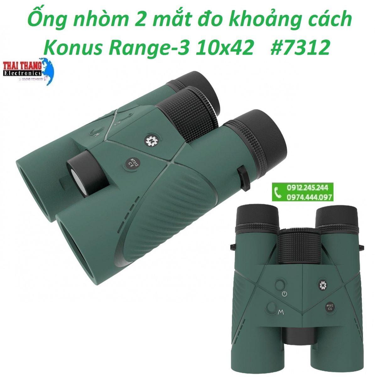 Ống nhòm đo khoảng cách 2 mắt konus Range-3 10x42 #7312