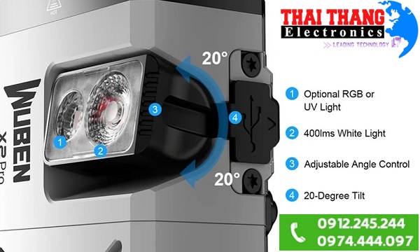 đèn pin tia cực tím uv Wuben X2Pro UV 365nm