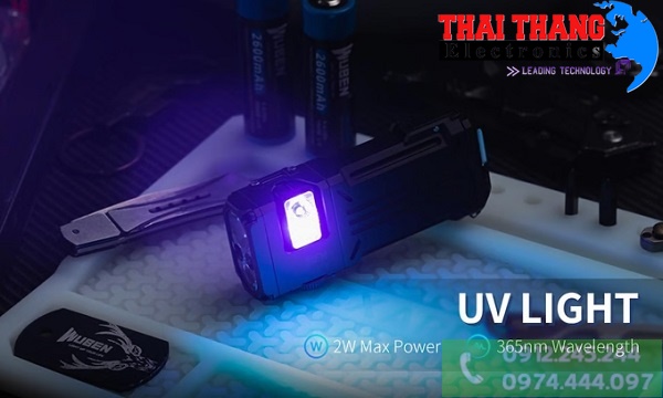 đèn pin tia cực tím uv Wuben X2Pro UV 365nm
